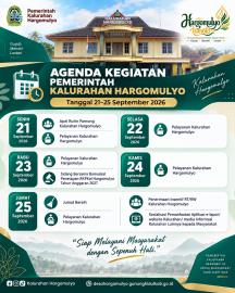 AGENDA PEMERINTAH KALURAHAN HARGOMULYO TANGGAL 21-25 SEPTEMBER 2026